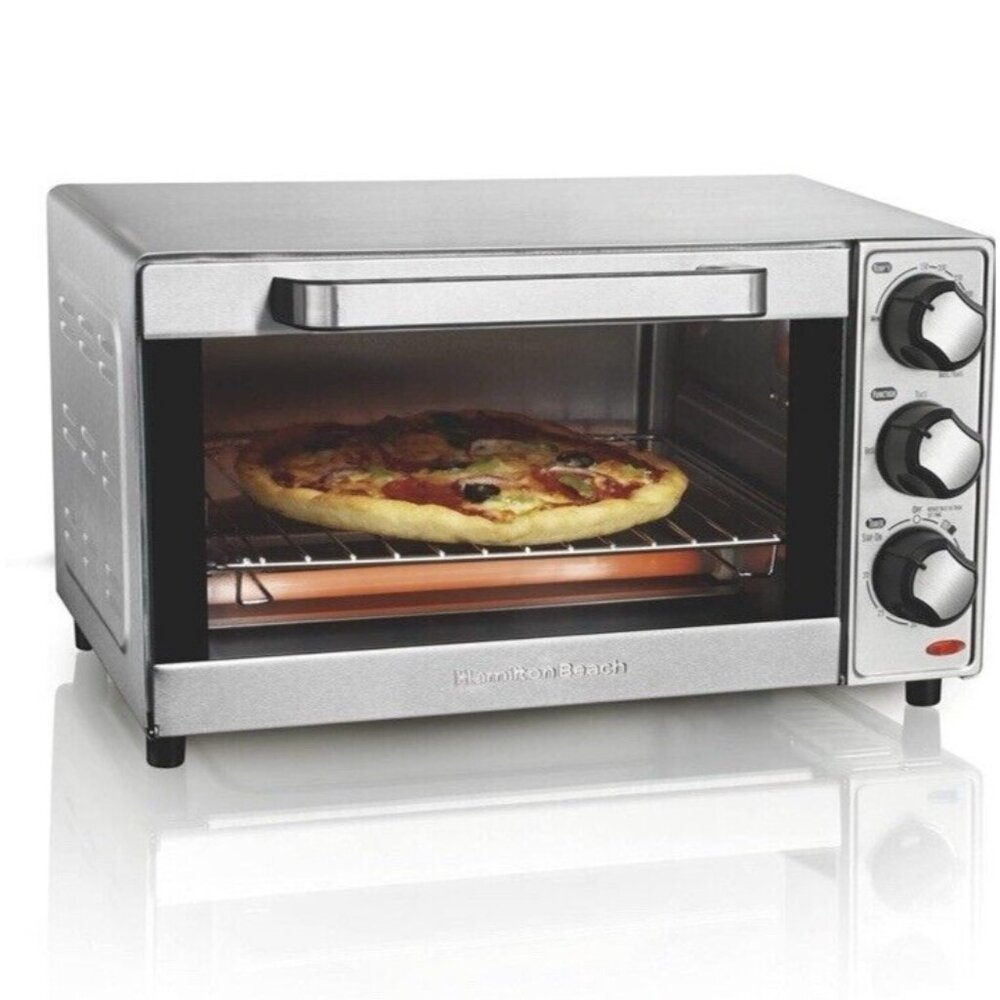 Hamilton Beach 4 Slice Toaster Oven 31401c Stainless Steel Pizza Appliance, NEW
